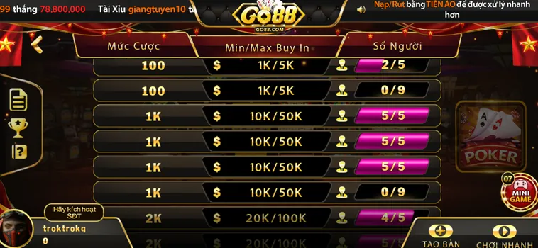 Chinh Phục Poker Tại Go88 Đấu Trường Trí Tuệ Và Nghệ Thuật Bluff Đỉnh Cao