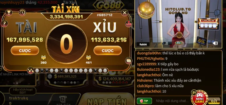 Tài Xỉu Livestream Tại Go88 Sảnh Cược Minh Bạch Với Tỷ Lệ Thắng 65%