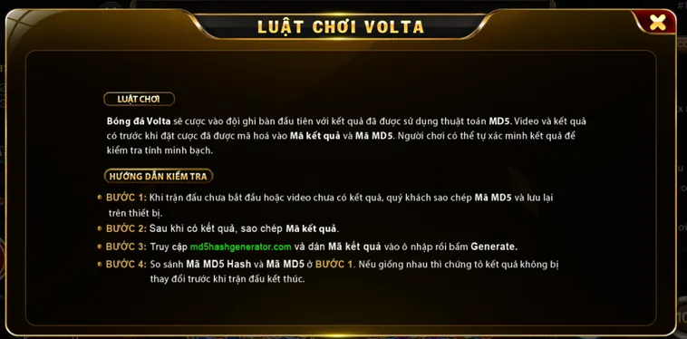 Volta MD5 Tại Go88 Đỉnh Cao Cá Cược Bóng Đá Đường Phố Công Nghệ Minh Bạch